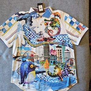 Robert Graham "GRAND PAUL" Colorful Men's Short Sleeved Shirt